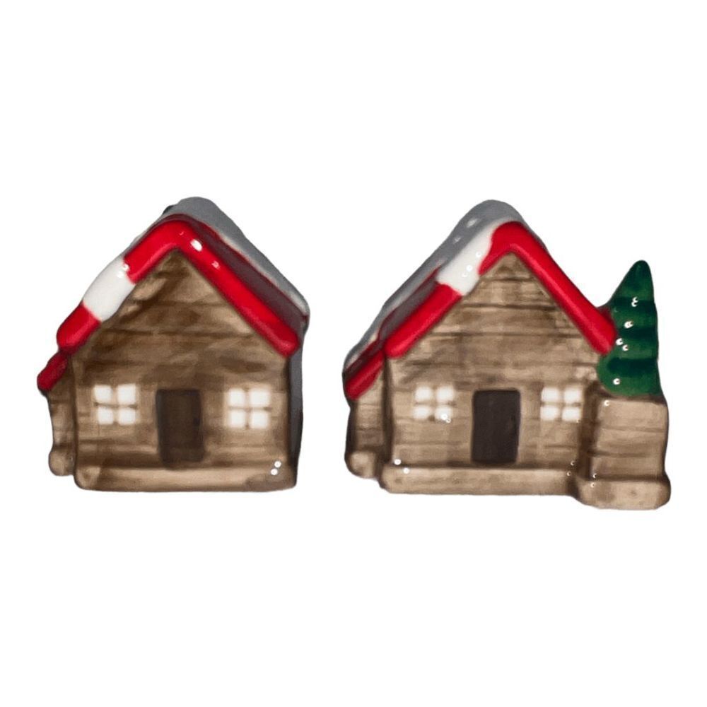 Dolly Parton Ceramic Christmas Cabin Salt And Pepper Shakers Farmhouse